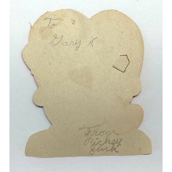 Anthropomorphic Bear Valentine Greeting Card Football Player Vintage 1940s - Picture 2 of 4